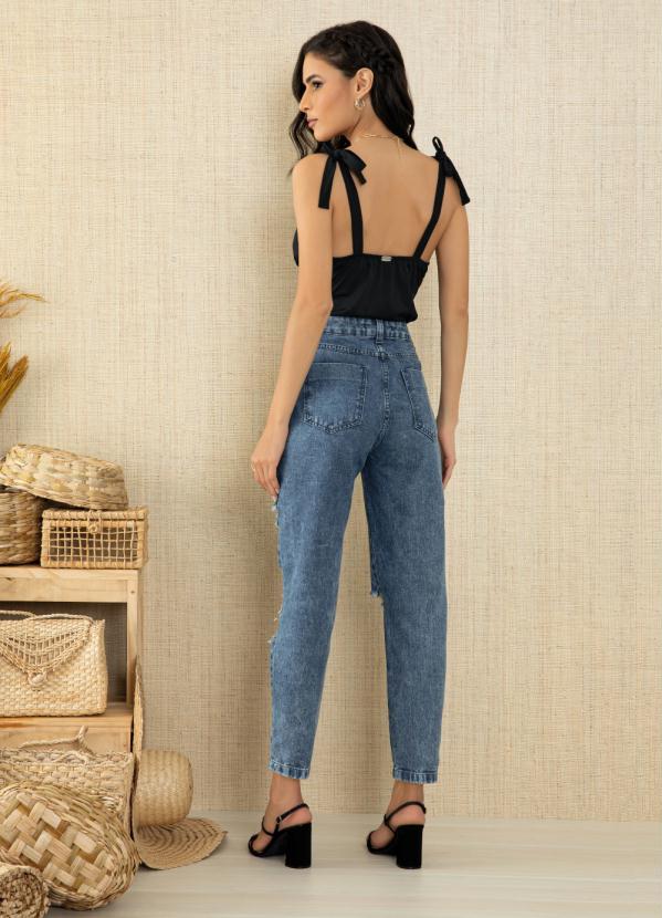 Quintess - Blusa Preta com Alças para Amarrar 4