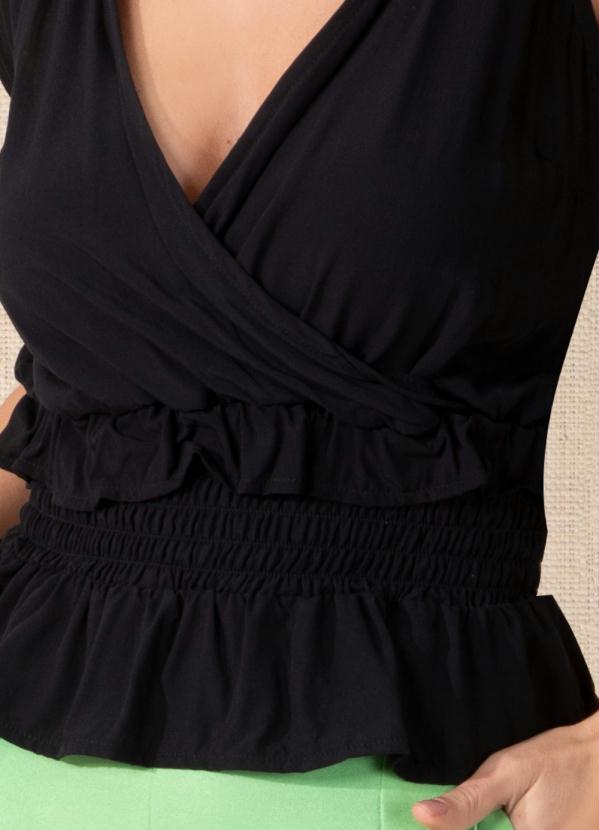 Outlet - Blusa Preta com Alças para Amarrar 6