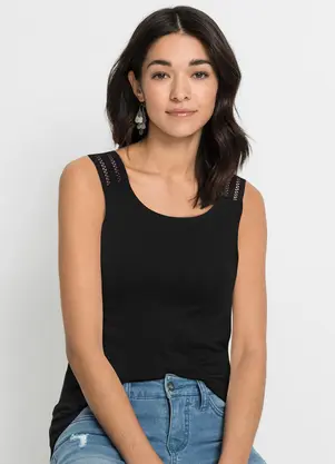 bonprix - Blusa Preta em Malha - BONPRIX