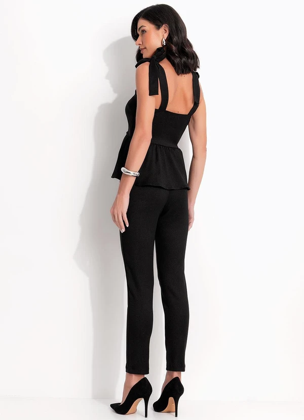 Quintess - Blusa Preta em Tecido Bengaline 4