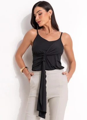 Quintess - Blusa Preto em Malha Fria - QUINTESS