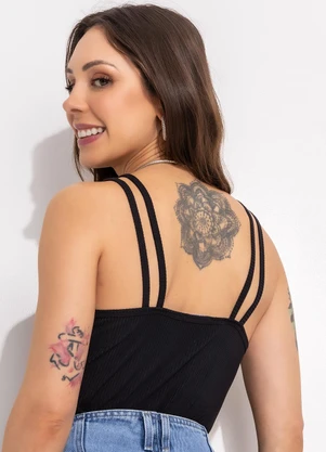 Bimini - Blusa Preto em Ribana Modal - BIMINI