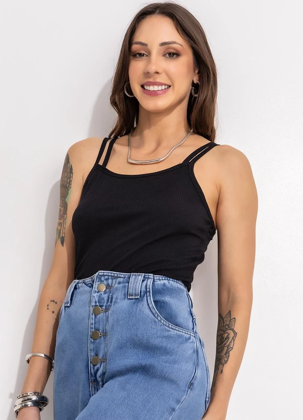 Bimini - Blusa Preto em Ribana Modal 6