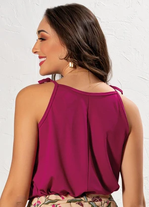 Moda Pop - Blusa Púrpura em Malha - MODA POP