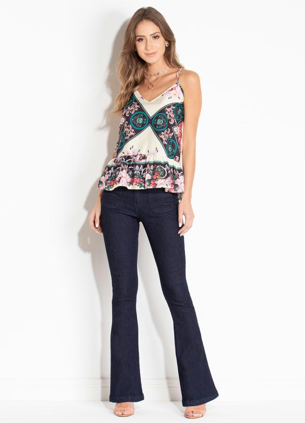 Quintess - Blusa Quintess Lenços com Babado na Barra 3