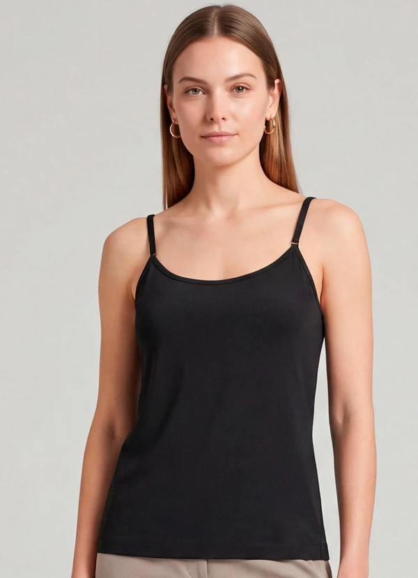 Rovitex - Blusa Regata em Poliamida com Bojo Preto
