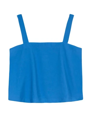Essendi - Blusa Regata Feminina em Alfaiataria Azul - ESSENDI