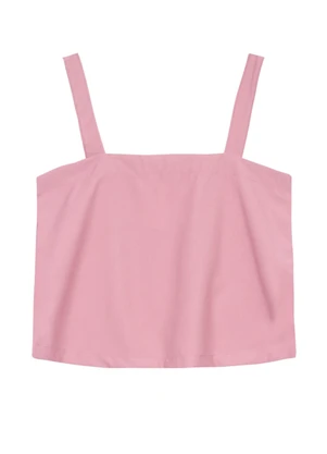 Essendi - Blusa Regata Feminina em Alfaiataria Rosa - ESSENDI