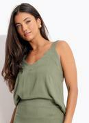 BLUSA REGATA (VERDE OLIVA) EM VISCOSE PLANA