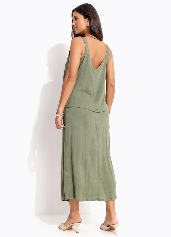 Quintess - Blusa Regata Verde Oliva em Viscose Plana 4