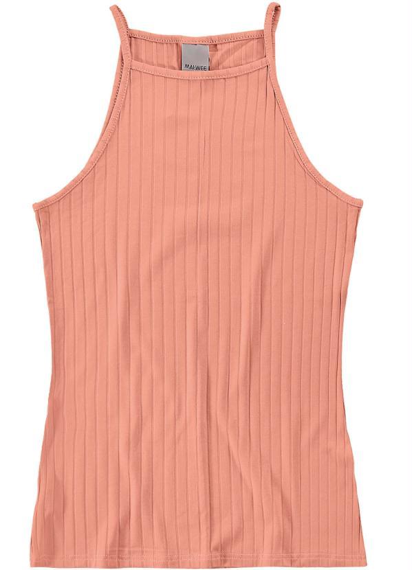 Malwee - Blusa Rosa Canelada em Viscose