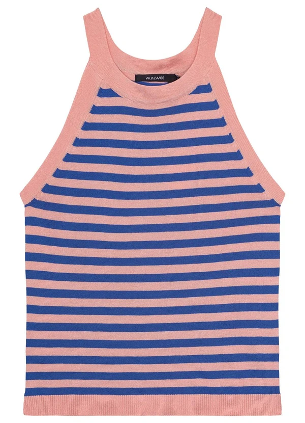 Malwee - Blusa Rosê Listrada em Tricot