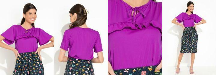 Blusa Roxo Babado