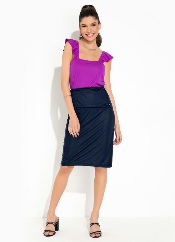 Rosalie - Blusa Roxo de Alças com Babado 4