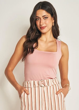 Doce Trama - Blusa sem Manga Rosa - DOCE TRAMA