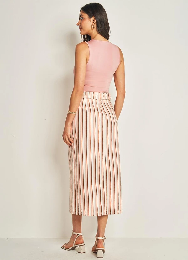 Doce Trama - Blusa sem Manga Rosa 4