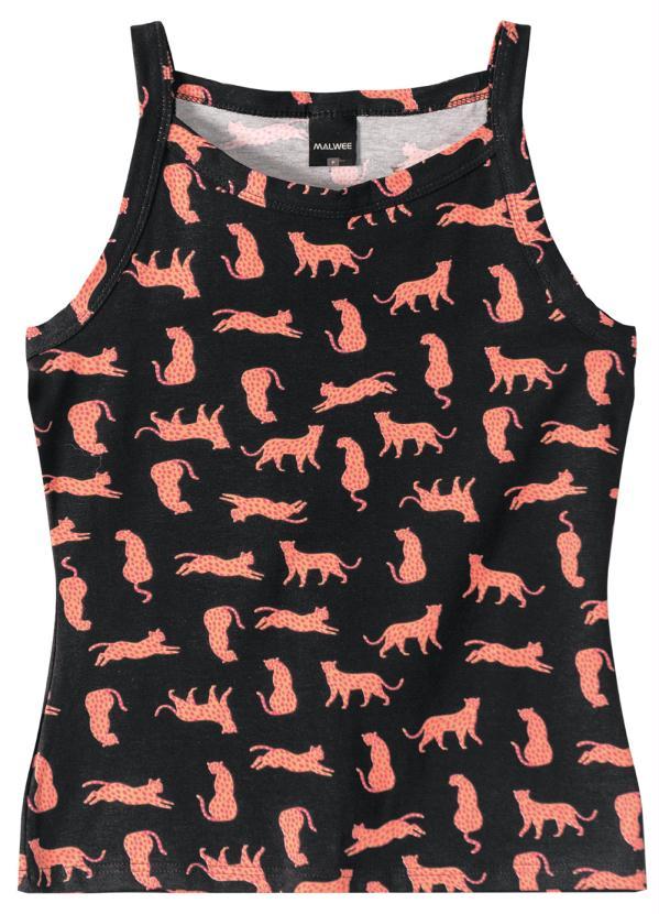 Malwee - Blusa Tradicional Onça Preto