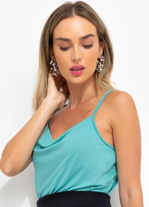 Bimini - Blusa Verde Claro em Malha Crepe - BIMINI