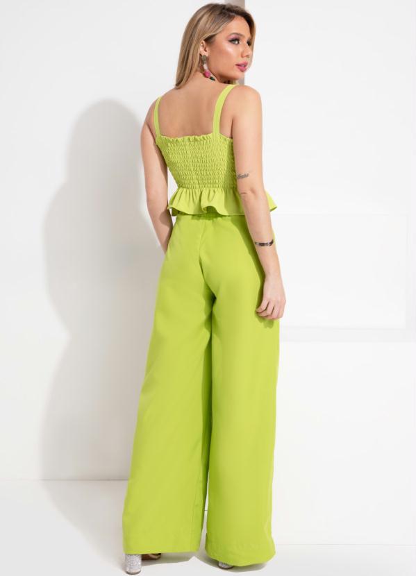 Outlet - Blusa Verde com Franzidos em Tecido Plano 4