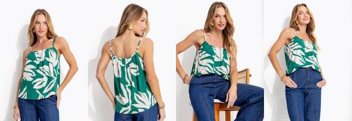 Blusa Verde em Malha de Viscose