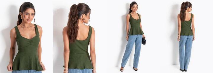 Blusa Verde em Malha Texturizada