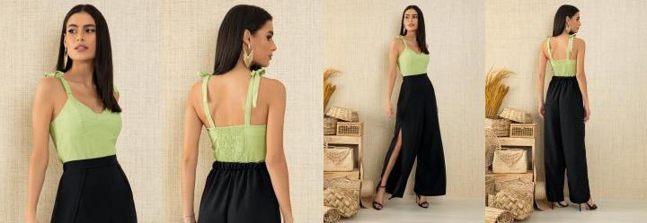 Blusa Verde Lima com Alas para Amarrar