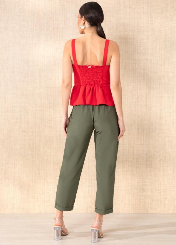 Outlet - Blusa Vermelha com Peplum 4