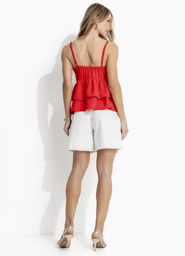 Quintess - Blusa Vermelha em Crepe Plano 7