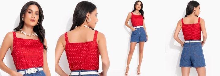 Blusa Vermelha em Malha Fria