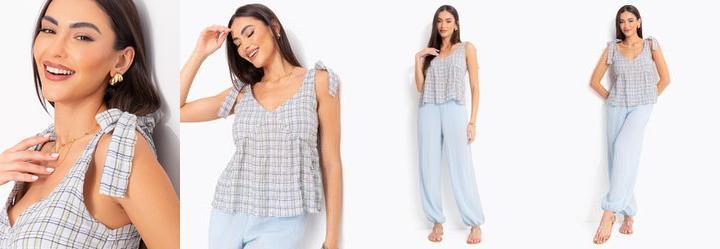 Blusa Vischy Verde em Gaze
