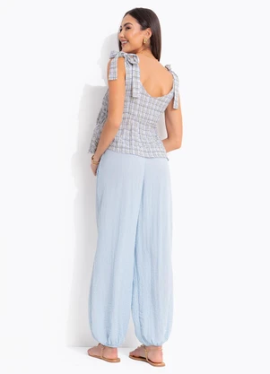 Quintess - Blusa Vischy Verde em Gaze - QUINTESS