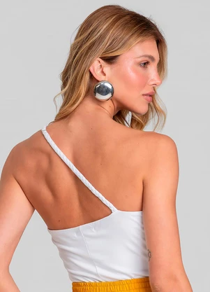 Dianna - Body Feminino Alça Trançada Branco - DIANNA