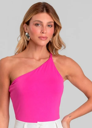 Dianna - Body Feminino Alça Trançada Rosa - DIANNA