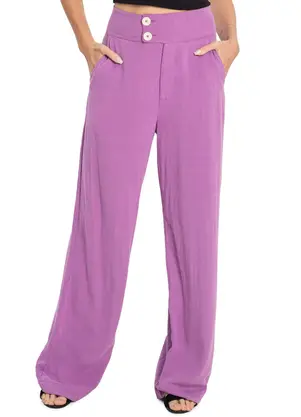 Endless - Calça Linho Feminina Roxo - ENDLESS