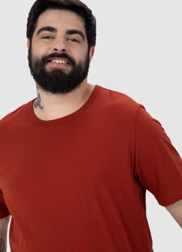 Malwee - Camiseta em Malha Masculina Plus Terracota 5