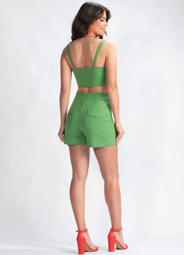 Maria Filó - Cropped com Alças em Viscose Verde 4