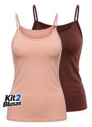 Kit 2 Regatas B�sicas de Al�a Fina