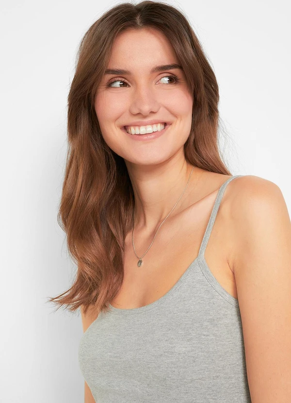 bonprix - Kit 3 Blusas Preto/Mescla/Branco em Malha Cotton 7