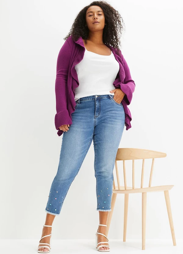 bonprix - Kit 3 Blusas Preto/Mescla/Branco em Malha Cotton 9