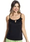 Rovitex - Blusa de Alça Feminina com Babado Roxo - variação: Preto