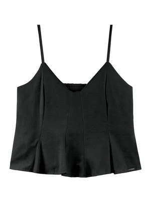 Outlet - Regata Alças Finas Adulto Feminino Preto - OUTLET