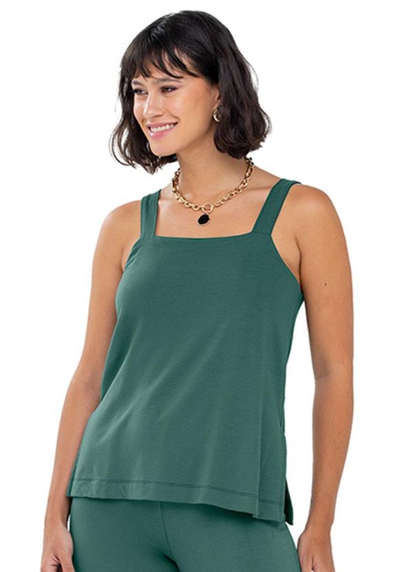 Rezzato - Regata Alças Largas Lisa Adulto Feminino Verde