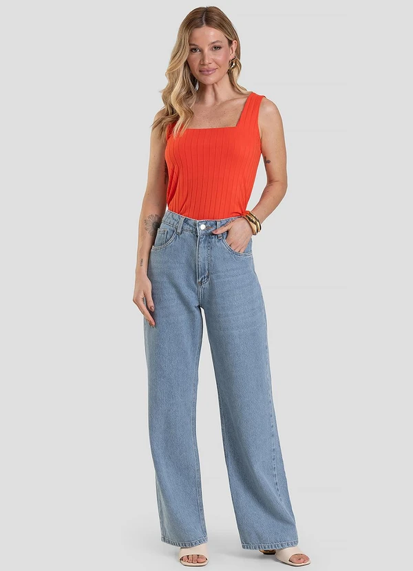 Infinita Cor - Regata Canelada Feminina Vermelho 3