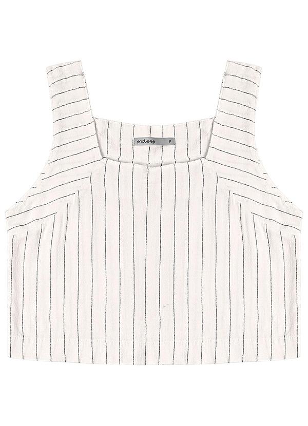 Endless - Regata Cropped Feminino Decote Quadrado Bege 2
