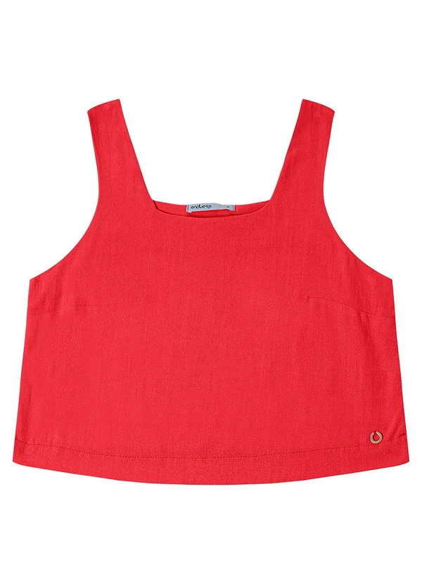 Endless - Regata Cropped Feminino em Linho Laranja 3