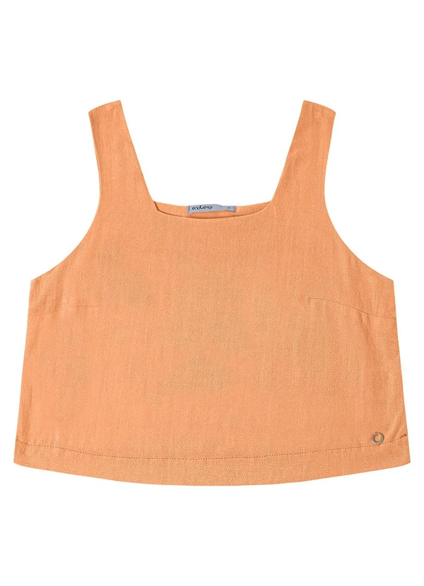 Endless - Regata Cropped Feminino em Linho Laranja 1