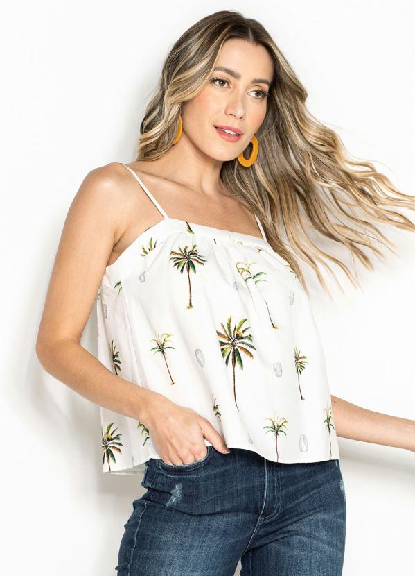 Forum - Regata de Linho Estampada Bege