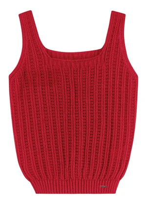 Marialícia - Regata Feminina Cropped Tricô Decote Quadrado Mari - MARIALÍCIA