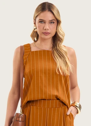 Endless - Regata Feminina Decote Quadrado Marrom - ENDLESS