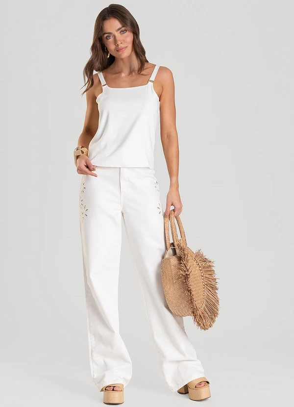 Dianna - Regata Feminina em Tecido de Viscose Bege 3